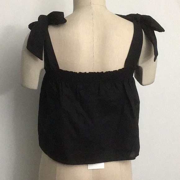 NWT Something Navy Tie Shoulder Top in Black Size Small - Picture 7 of 12